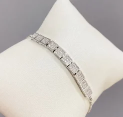 Snyggt Silverarmband med CZ – Reglerbart>Celine Estelle