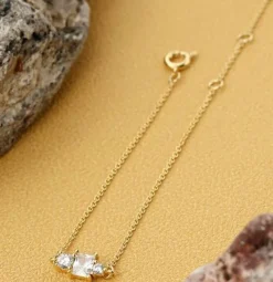 Tunt Guldarmband med 18K förgyllning och CZ 16+4 cm>Celine Estelle Discount