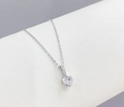 Tunt Silverhalsband med CZ 42+5 cm>Celine Estelle Outlet