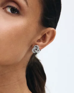 Infinity Knot Sparkle Studs L – Stål>Edblad Online