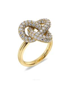 Infinity Knot Sparkle Ring L – Guld>Edblad