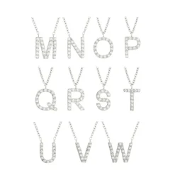 Letter Halsband A-Ö Stål><noscript><img width=