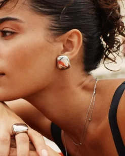 Mira Studs L Örhängen Stål><noscript><img width=
