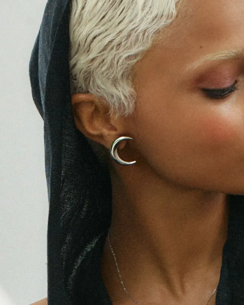 New Moon Studs L Stål 127563>Edblad New