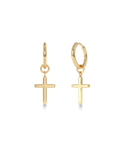 Spirit Cross Hoops – Guld>Edblad Clearance