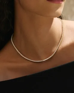 Tennis Halsband Guld><noscript><img width=