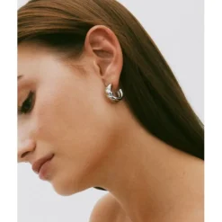 Twist Hoops L Örhängen Stål>Edblad Clearance