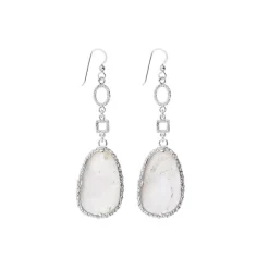 Drop White Silver Örhängen Ear052 ( Mega Kampanj )>Emma Israelsson Clearance