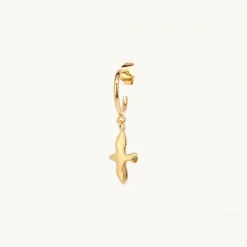 Mini Organic Dove M Hoop Gold Ear221>Emma Israelsson