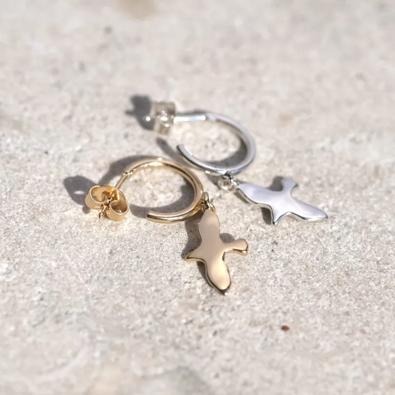Mini Organic Dove M Hoop Gold Ear221>Emma Israelsson