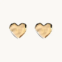 Organic Heart Örhängen Guld Ear196>Emma Israelsson Clearance