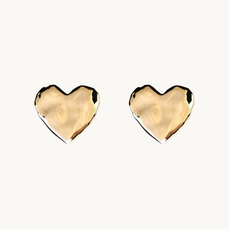 Organic Heart Örhängen Guld Ear196>Emma Israelsson Clearance