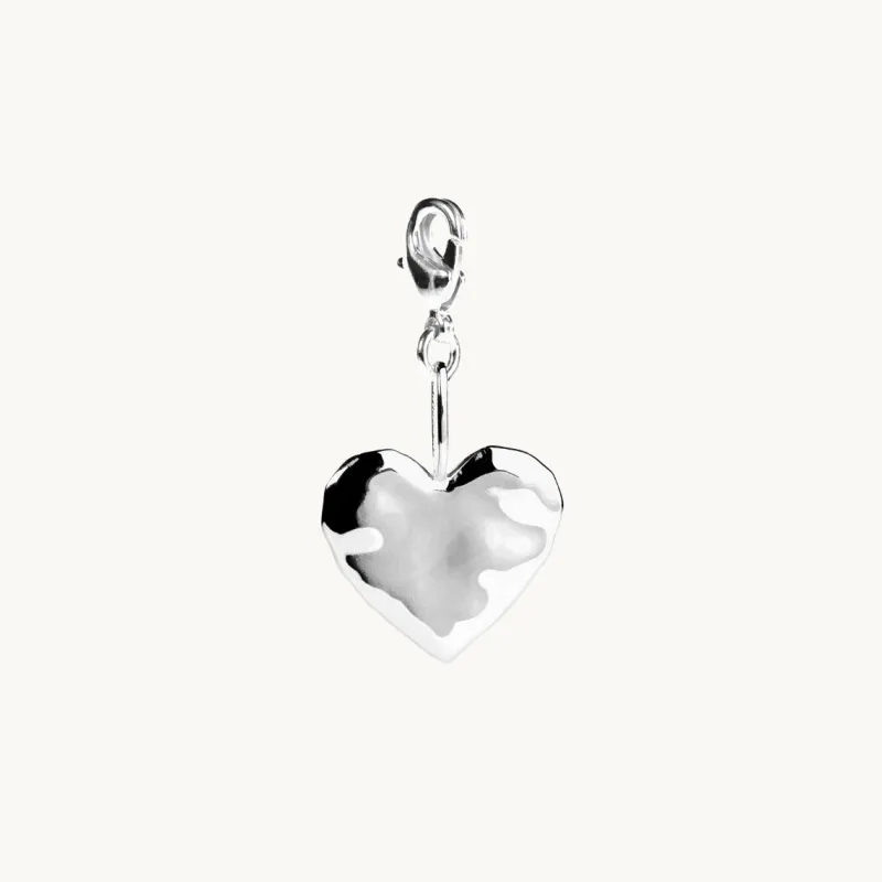Emma Israelsson Organic Heart Charm Silver Charm009>Charms Clearance
