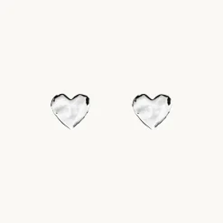 Organic Heart Mini Örhängen Silver Ear197>Emma Israelsson Sale