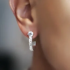 Princess Hoops Stone Silver ear157><noscript><img width=