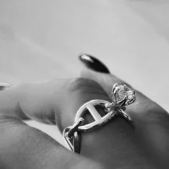 Princess Anchor Ring Silver><noscript><img width=