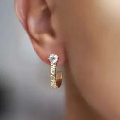 Princess Hoops Stone Guld ear158><noscript><img width=