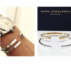 Emma Israelsson Silver Bangle Blk Diamond Brace032>Armband Discount