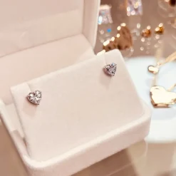 Sparkling Heart Örhängen Silver Ear199><noscript><img width=