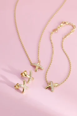 Gynning Jewelry Cross my heart Örhängen (Guld)><noscript><img width=