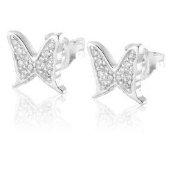 Gynning Jewelry Petite papillion sparkling örhängen – Silver>Carolina Gynning smycken Outlet
