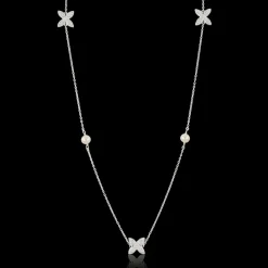 Gynning Jewelry Sparkling Ellipse Long Halsband (Silver)>Carolina Gynning smycken Sale