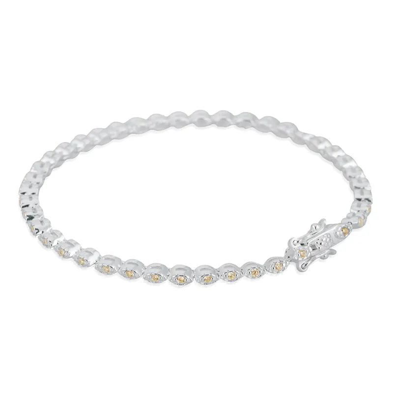 Gynning Jewelry Time To Glow T-armband Silver Champagne>Carolina Gynning smycken