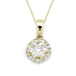 Hänge i 18K Guld med 0.34ct TW/SI Diamanter – MSG54G>Halo Outlet