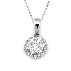 Hänge i 18K Vitguld med 0.34ct TW/SI Diamanter – MSG54W>Halo Discount