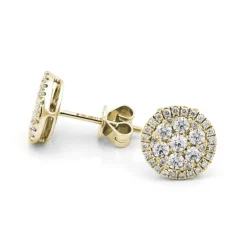 Örhängen i 18K Guld med 0.81ct TW/SI Diamanter – MSF06G>Halo Outlet