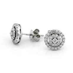 Örhängen i 18K Vitguld med 0.50ct TW/SI Diamanter – MSF03W>Halo Outlet