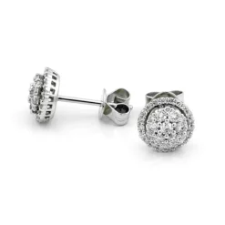 Örhängen i 18K Vitguld med 0.60ct TW/SI Diamanter – MSF02W>Halo Best