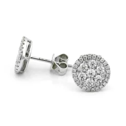 Örhängen i 18K Vitguld med 0.81ct TW/SI Diamanter – MSF06W>Halo Hot