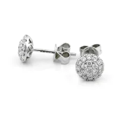 Örhängen i 18K Vitguld med 0.47ct TW/SI Diamanter – MSF01W>Halo Discount