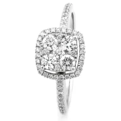 ring i 18K Vitguld med 0.60ct TW/SI Diamanter – MSI03W>Halo