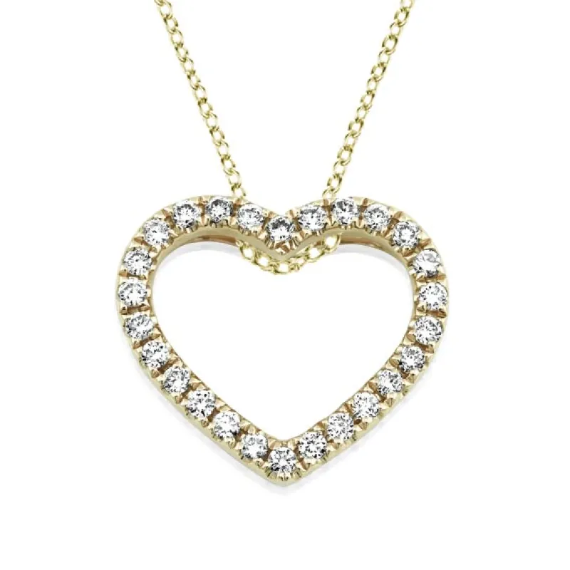 Hjärta Hänge i 18K Guld med 0.26ct TW/SI Diamanter – MSG56G> Outlet
