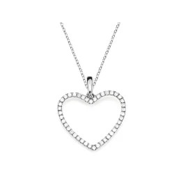Hjärta Hänge i 18K Vitguld med 0.22ct TW/SI Diamanter – MSG58W> Online