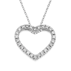 Hjärta Hänge i 18K Vitguld med 0.26ct TW/SI Diamanter – MSG56W> Clearance