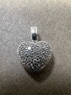 Hjärta i 18K Vitguld med Diamanter HJG020> Clearance