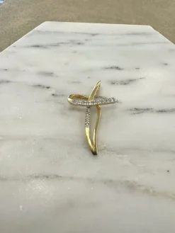 18K Guld Kors Cubic Zirconia – ZKHG005> Hot