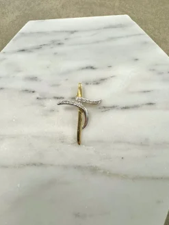 18K Guld Kors Cubic Zirconia – ZKHG003> Hot