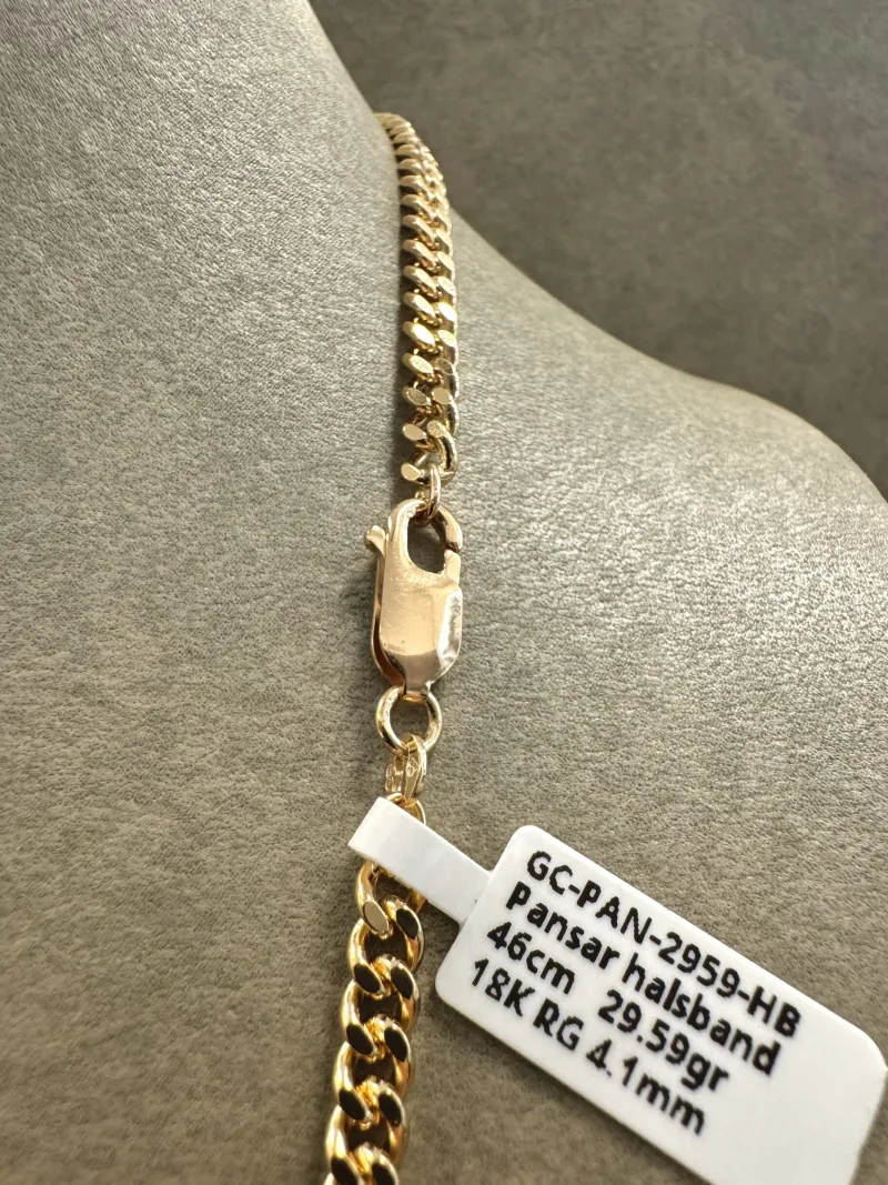 18K Guld Pansarlänk Halsband GC-PAN-2959-HB> Online