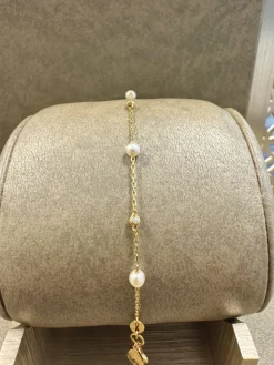 18K Guld Pärl Armband – 14054125> Sale