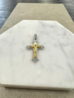 18K Guld x Vitguld Kors – KH029G> Clearance