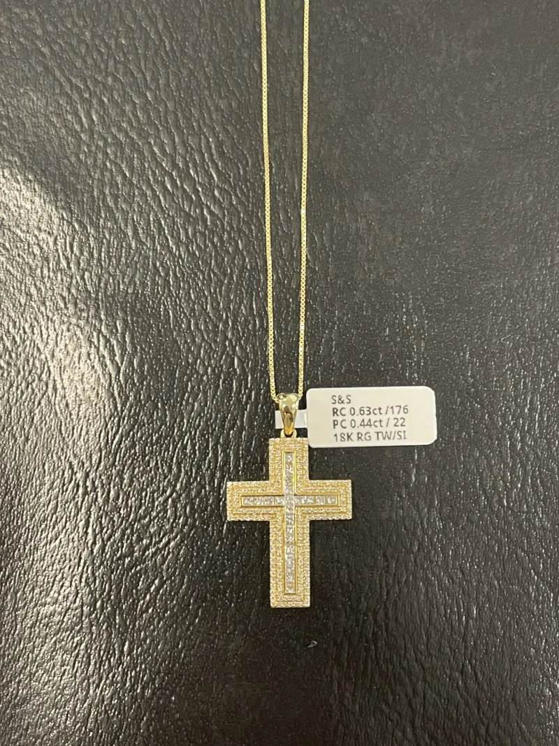 Kors i 18K Guld med 1,07ct TW/SI Diamanter – KG002>