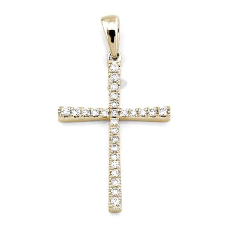 Kors i 18K Guld med 0.15ct TW/SI Diamanter – MSG08G> New