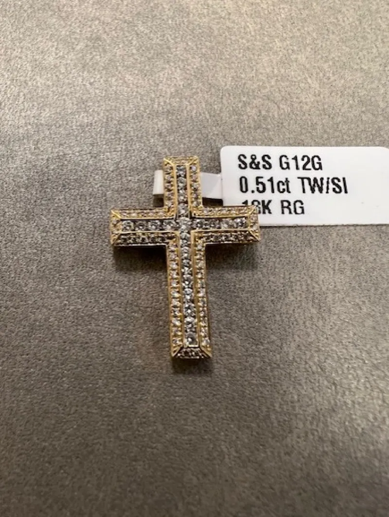 Kors i 18K Guld med 0.51ct TW/SI Diamanter – MSG12G> Discount
