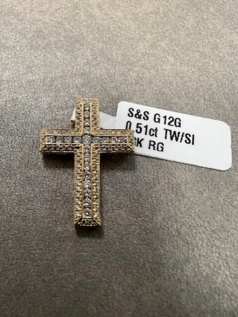 Kors i 18K Guld med 0.51ct TW/SI Diamanter – MSG12G> Discount
