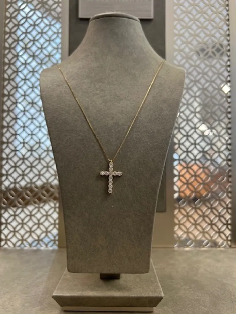 Kors i 18K Guld med 0,80ct W/SI Diamanter – CI676C> Online