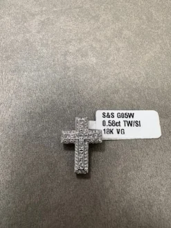 Kors i 18K Vitguld med 0.58ct TW/SI Diamanter – MSG05W> Hot